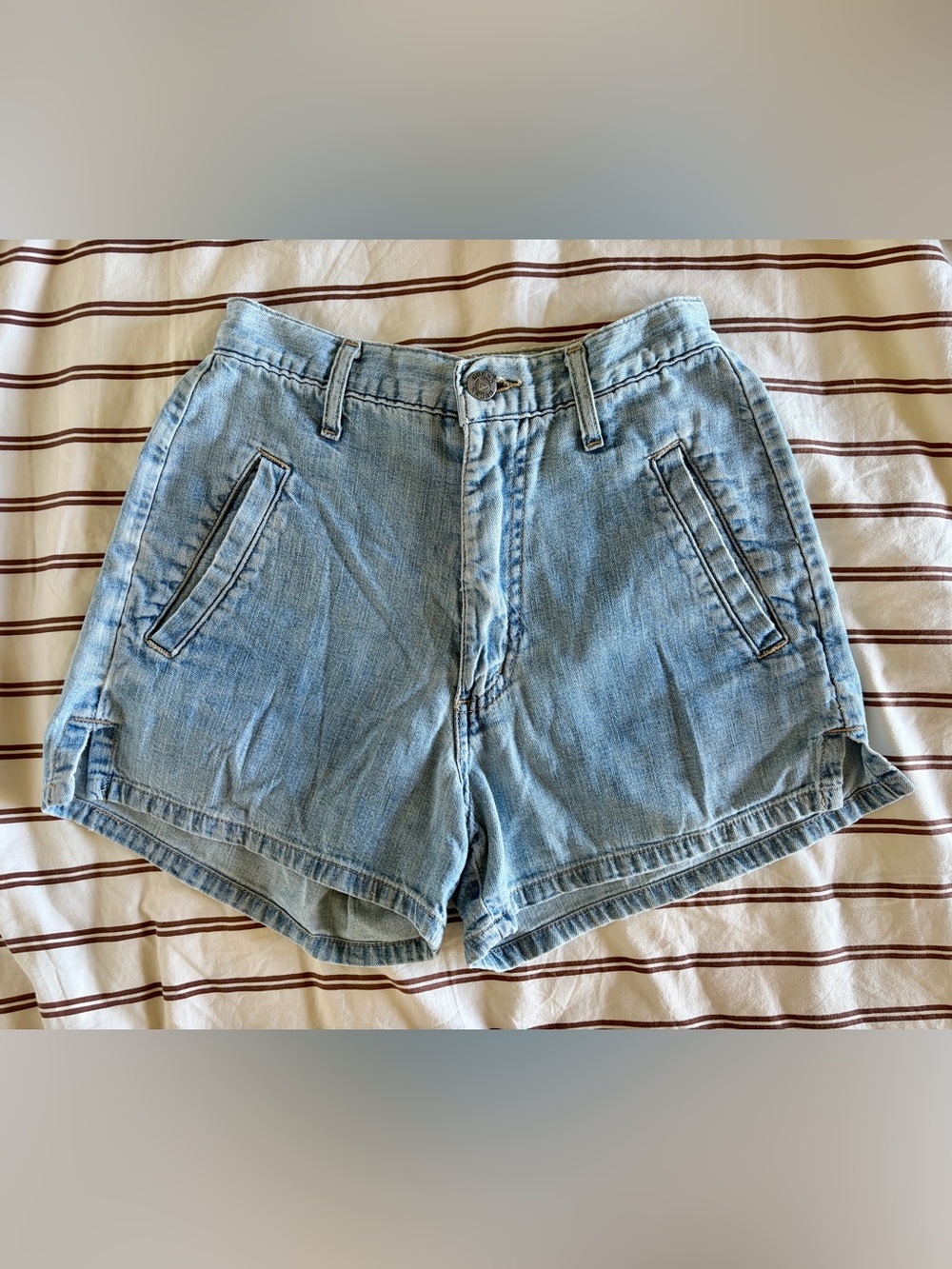 Guess Light Blue High-Waist Denim Shorts